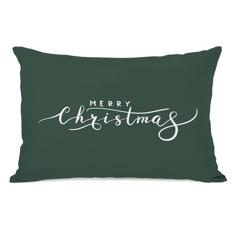 Merry Christmas Lettered Throw Pillow by OBC