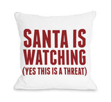 Bold Santa Is Watching Throw Pillow by OBC