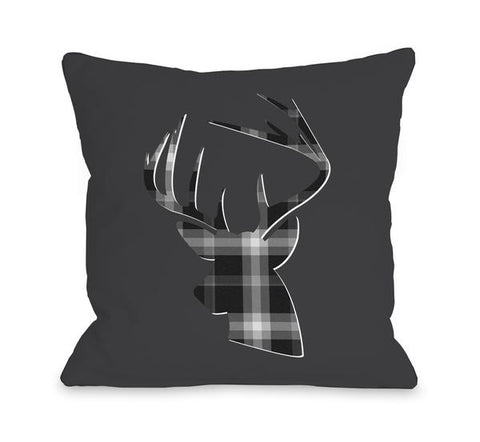 Dasher Plaid Throw Pillow by OBC