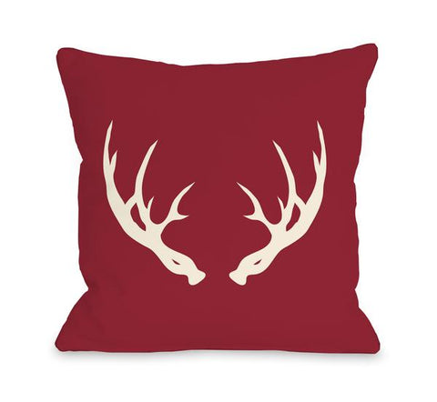 Huntsman Antlers Throw Pillow by OBC