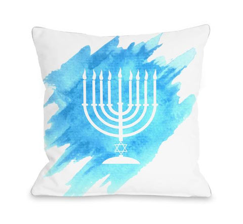 Menorah Throw Pillow by OBC