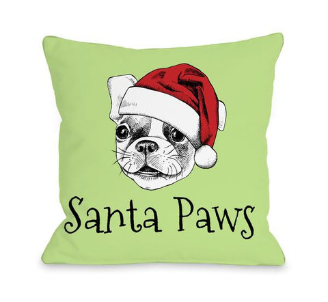 Santa Paws Throw Pillow by OBC