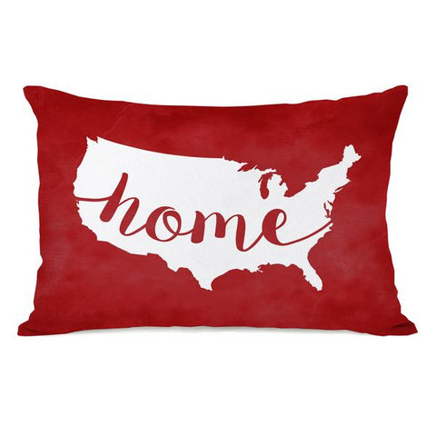 USA Map Home Throw Pillow by