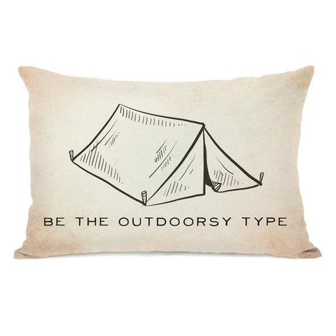 Vintage Tent Outdoorsy Type Throw Pillow by OBC