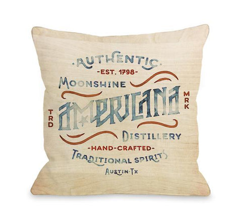 Americana Moonshine Throw Pillow by OBC