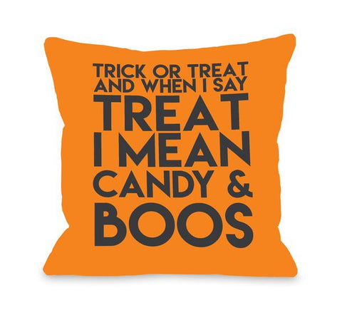 Candy And Boos Front Throw Pillow by OBC