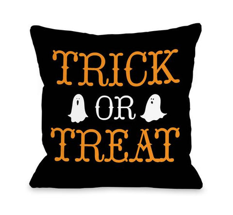 Trick Or Treat Ghosts Throw Pillow by OBC