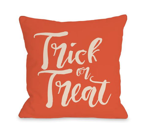 Trick Or Treat Simple Throw Pillow by OBC