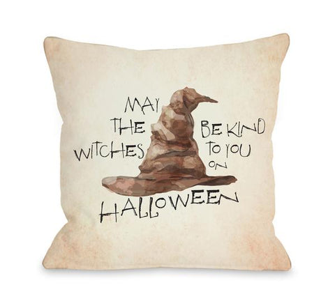 Witches Be Kind Throw Pillow by OBC