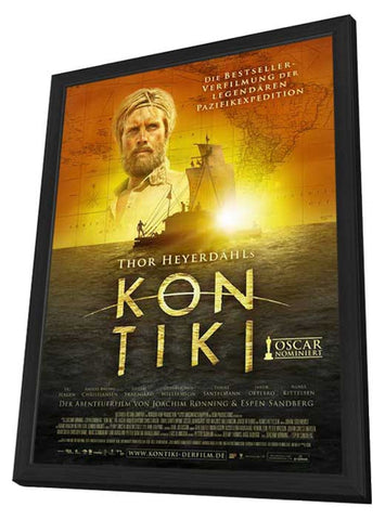 Kon-Tiki 11 x 17 Movie Poster - German Style A - in Deluxe Aluminum Frame