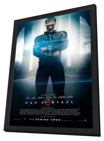 Man of Steel 11 x 17 Movie Poster - UK Style A - in Deluxe Aluminum Frame