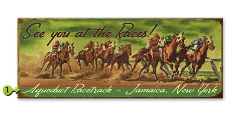 See You At the Races Wood 17x44