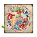 Come in and Relax, Swimming Family Metal 28x28