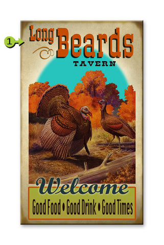 Tavern Turkey Sign Metal 28x48