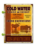 Moose drinking from Water Metal 23x31