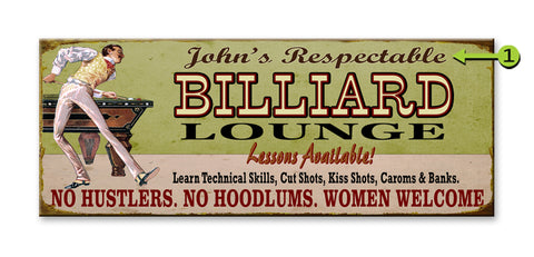 Respectable Billiard Lounge Metal 14x36