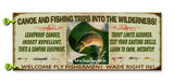 Canoe Wilderness Sign Metal 14x36