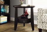 ArtFuzz 24.5 inch Particle Board Accent Table with a Hollow Core and a Drawer