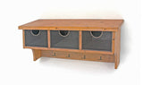 ArtFuzz 14.5 inch X 133 inch X 1 inch Brown Rustic Wooden Wall Shelf with 3 Drawers