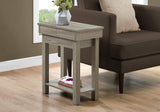 ArtFuzz 24 inch Dark Taupe Particle Board, MDF Accent Table with a Hollow Core and Storage