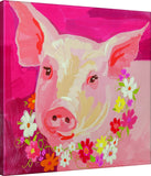 MWW Pinky Throw Pig Canvas Art Each