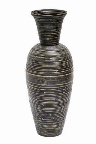 ArtFuzz 27 inch Spun Bamboo Vase - Bamboo in Distressed Black