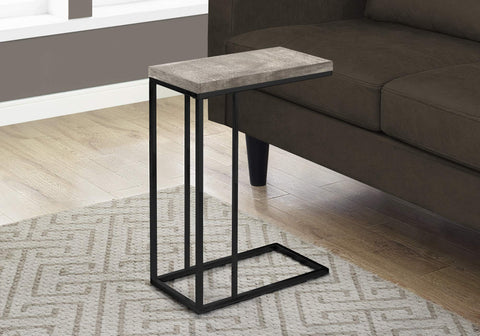 ArtFuzz 25.25 inch Taupe Particle Board and Black Metal Accent Table