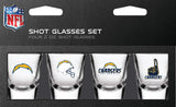 NFL Los Angeles Chargers Shot Glass Set4 Pack Shot Glass Set, Team Colors, One Size