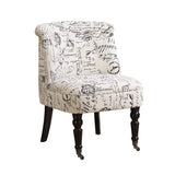 ArtFuzz 30.75 inch Beige and Black Linen, Cotton, Foam, and Solid Wood Accent Chair