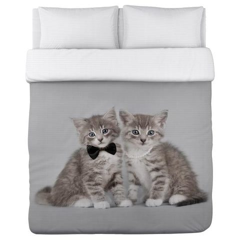 Mr & Mrs Kittens Lightweight Duvet by Rachael Hale