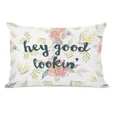 Hey Good Lookin Floral Throw Pillow by OBC