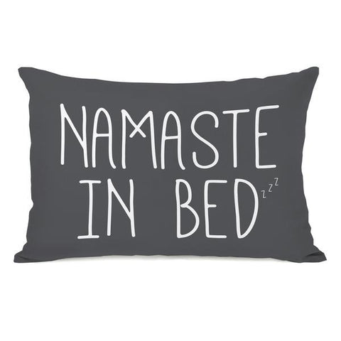 Namaste In Bed Solid Throw Pillow by OBC