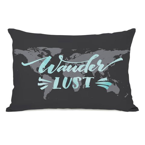 Wander Lust Map Throw Pillow by OBC