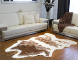 5.25' X 7.5' Brown and Natural Faux Hide Area Rug
