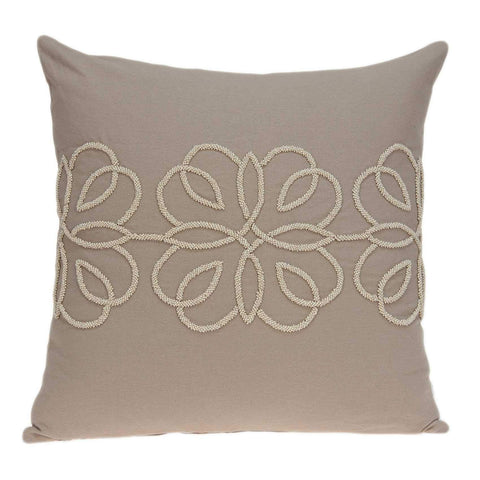 ArtFuzz 20 inch X 7 inch X 20 inch Cool Transitional Tan Cotton Accent Pillow Cover with Down Insert