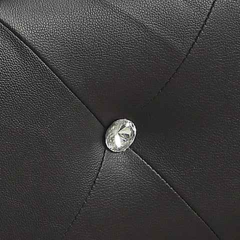 ArtFuzz Queen Black Contemporary Diamond Tufted Fabric Headboard