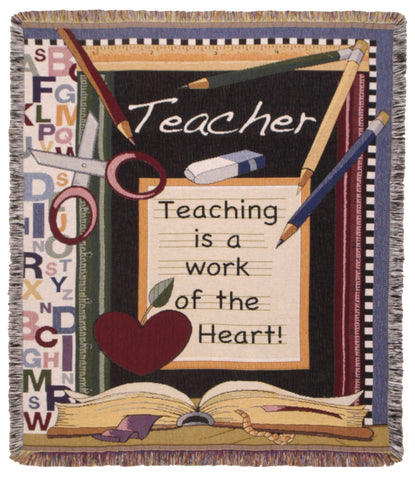 Simply Teacher Work of Heart Tapestry Throw