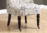 ArtFuzz 30.75 inch Beige and Black Linen, Cotton, Foam, and Solid Wood Accent Chair
