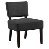 ArtFuzz 31.5 inch Dark Grey Polyester, Foam, and Solid Wood Accent Chair