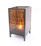 ArtFuzz 18 inch X 10.25 inch X 10.25 inch Brown Vintage Cuboid Candle Holder with Letter Pattern