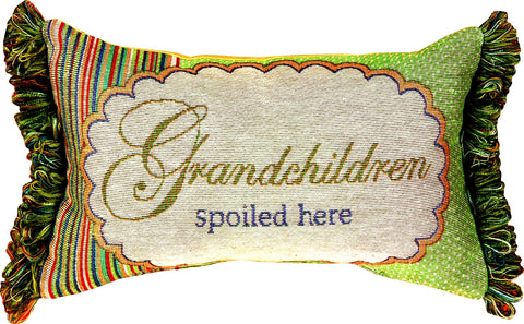 MWW Grandchildren Spoiled Here Word Pillow Each