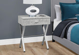 ArtFuzz 22.25 inch Grey Cement Particle Board and Chrome Metal Accent Table