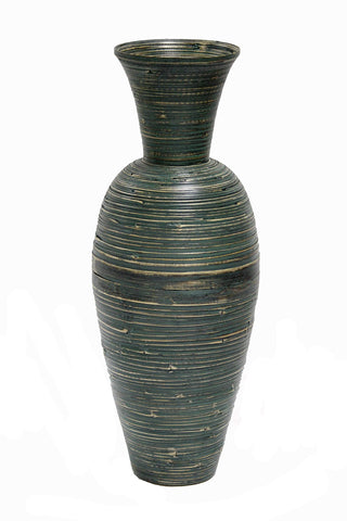 ArtFuzz 27 inch Spun Bamboo Vase - Bamboo in Distressed Blue
