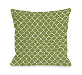 One Bella Casa Fence - Green Ivory Throw Pillow by OBC 16 X 16