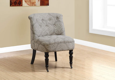 ArtFuzz 30.75 inch Taupe and Black Linen, Cotton, Foam, and Solid Wood Accent Chair