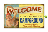 Waving Swimmer Campground Version Metal 23x39