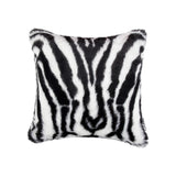 ArtFuzz 18 inch X 18 inch Denton Zebra Black and White Faux Fur Pillow