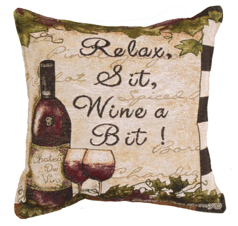 Simply Wine A Bit Tapestry Pillow