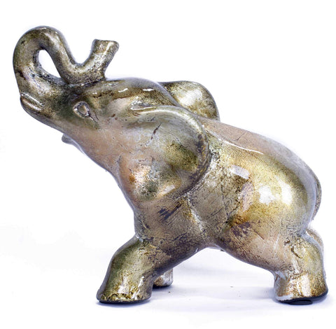 ArtFuzz 8 inch Decorative Ceramic Elephant - Gold
