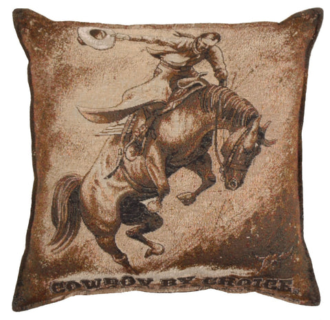 Simply Bronc Rider Tapestry Pillow
